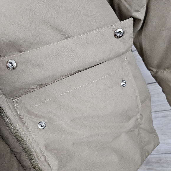 Echt Essentia Tan Puffer Full Zip Hooded Down Jacket Small - Picture 9 of 13